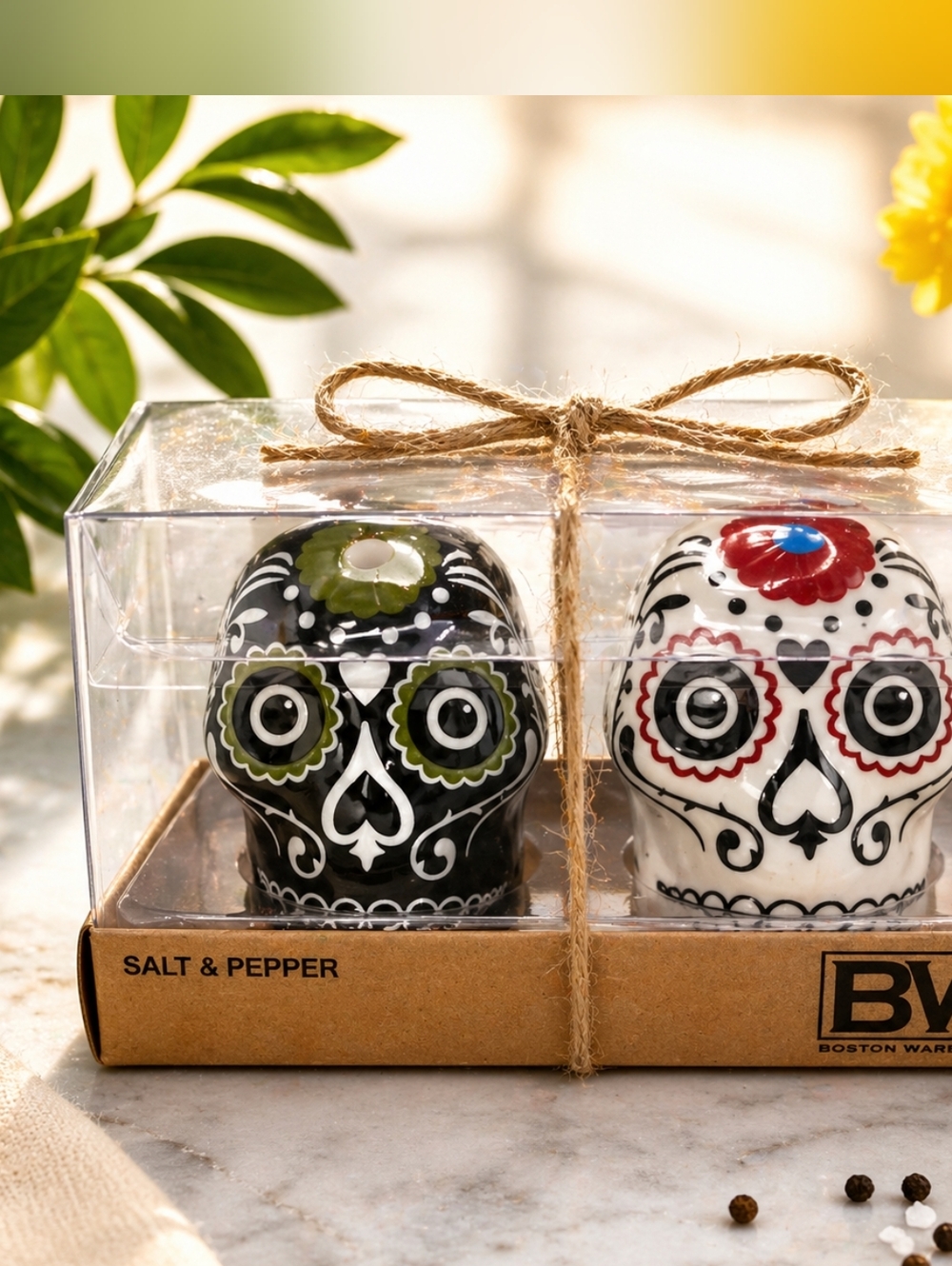 Boston Warehouse Salt and Pepper Sugar Skull Shaker Set